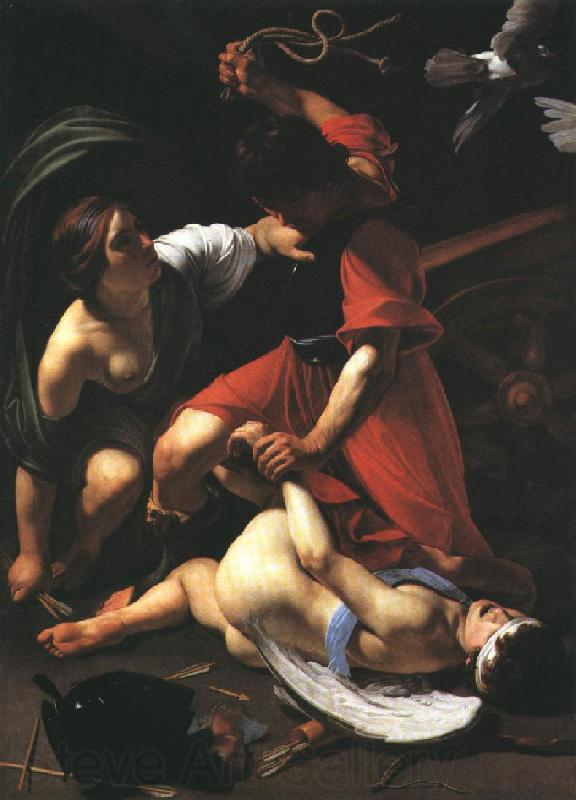 MANFREDI, Bartolomeo Cupid Chastised sg Spain oil painting art